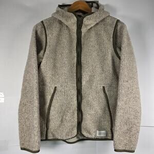 REI Cooperative Women's Sherpa Jacket M Beige Zip Hoodie Outdoor Fleece Co-Op